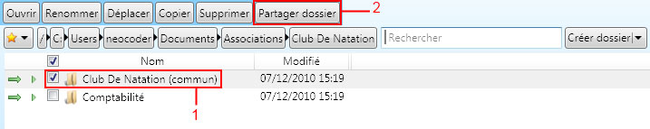 NetGyver screenshot: sharing a folder in file manager.