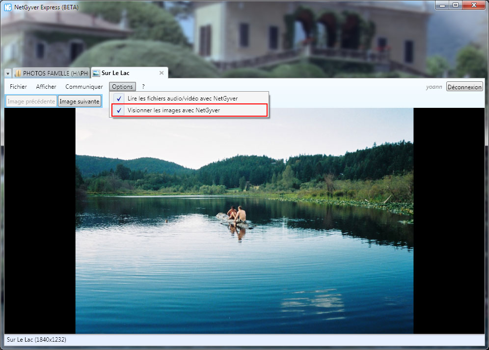NetGyver screenshot: photo viewer.